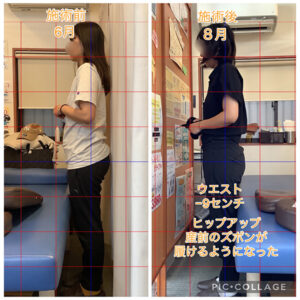 ウエストが-9センチ減少した女性